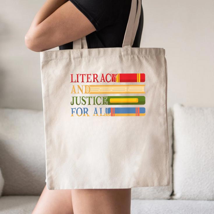 Literacy And Justice For All Reading Book Club Librarian Canvas Tote Bag