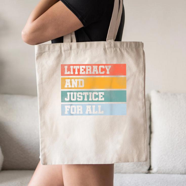 Literacy And Justice For All Stop Book Banning Banned Books Canvas Tote Bag