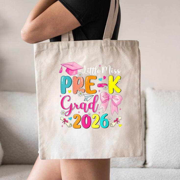 Little Miss Pre-K Grad 2026 Preschool Graduation Kids Girls Canvas Tote Bag