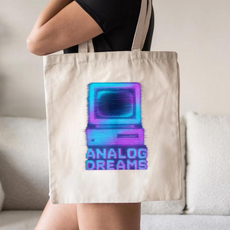 Lofi Reverie Analog Dreams Pixel 90s Desktop VHS Nostalgia Canvas Tote Bag