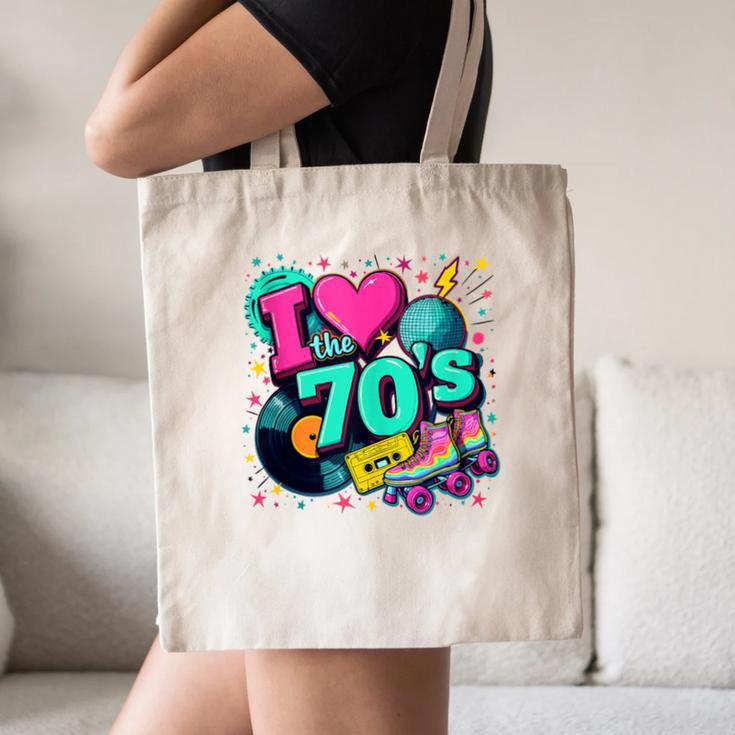 I Love The 70s Retro Cassette Roller Vinyl Disco Nostalgia Canvas Tote Bag