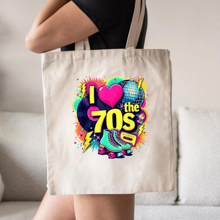 I Love The 70s Retro Cassette Roller Vinyl Nostalgia Vibes Canvas Tote Bag I Love The 70s Retro Cassette Roller Vinyl Nostalgia Vibes Canvas Tote Bag