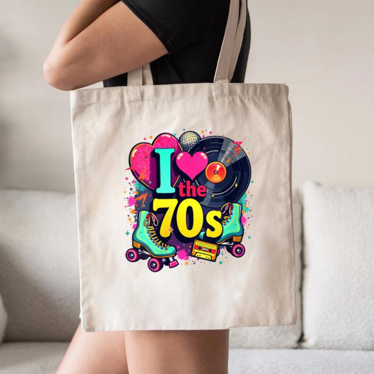 I Love The 70s Vintage Cassette Roller Vinyl Nostalgia 70s Canvas Tote Bag