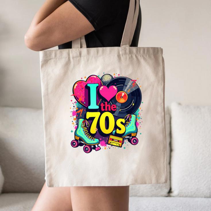 I Love The 70s Vintage Cassette Roller Vinyl Nostalgia 70s Premium Tri-Blend Canvas Tote Bag