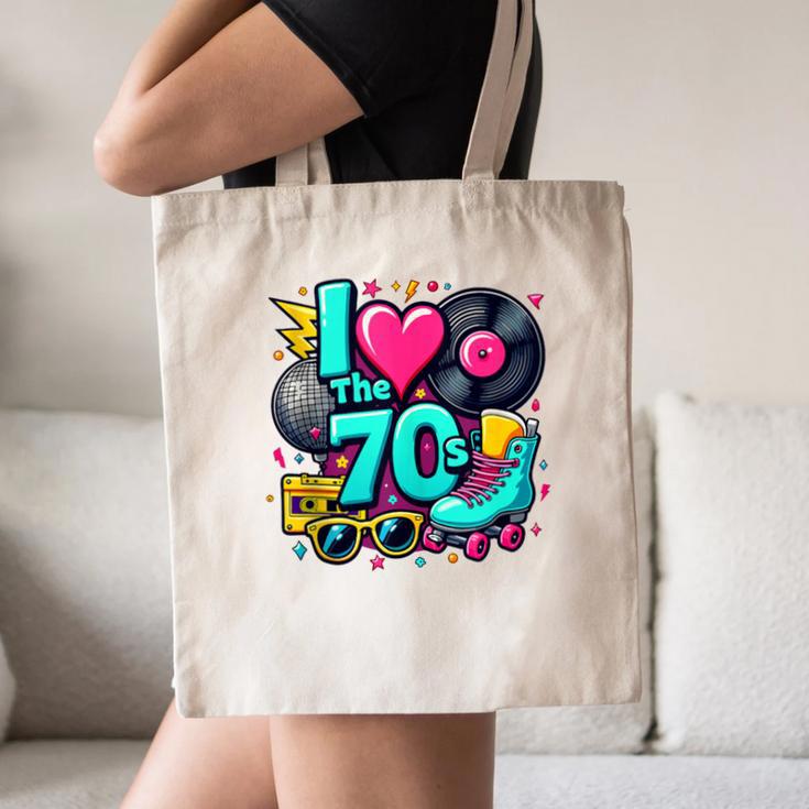 I Love The 70s Vintage Cassette Roller Vinyl Nostalgia 70s Canvas Tote Bag