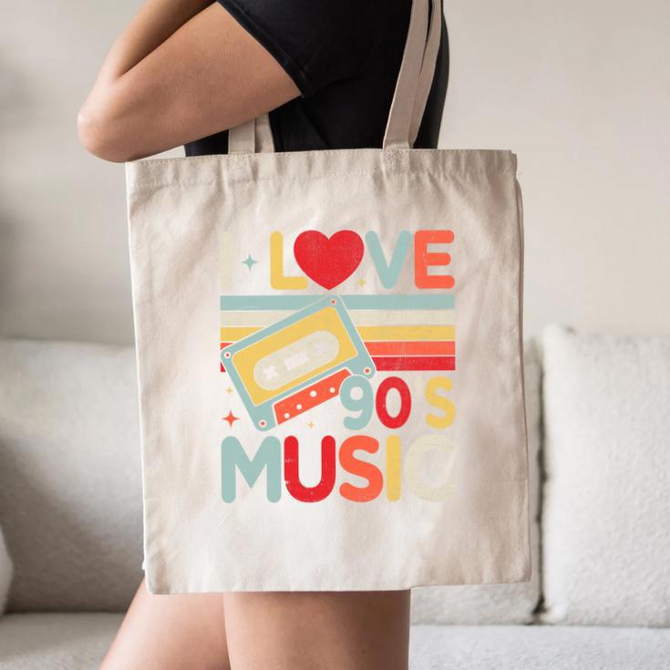 I Love 90's Music Retro Style Nostalgia Cassette 1990s Party Premium Tri-Blend Canvas Tote Bag