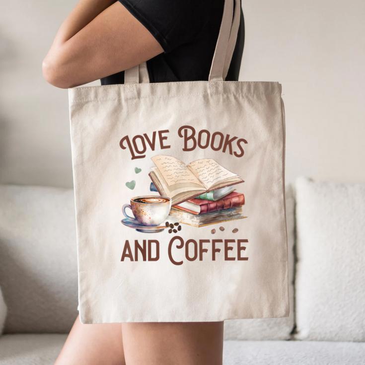 Love Books And Coffee Books Reading Coffee Drinking Canvas Tote Bag