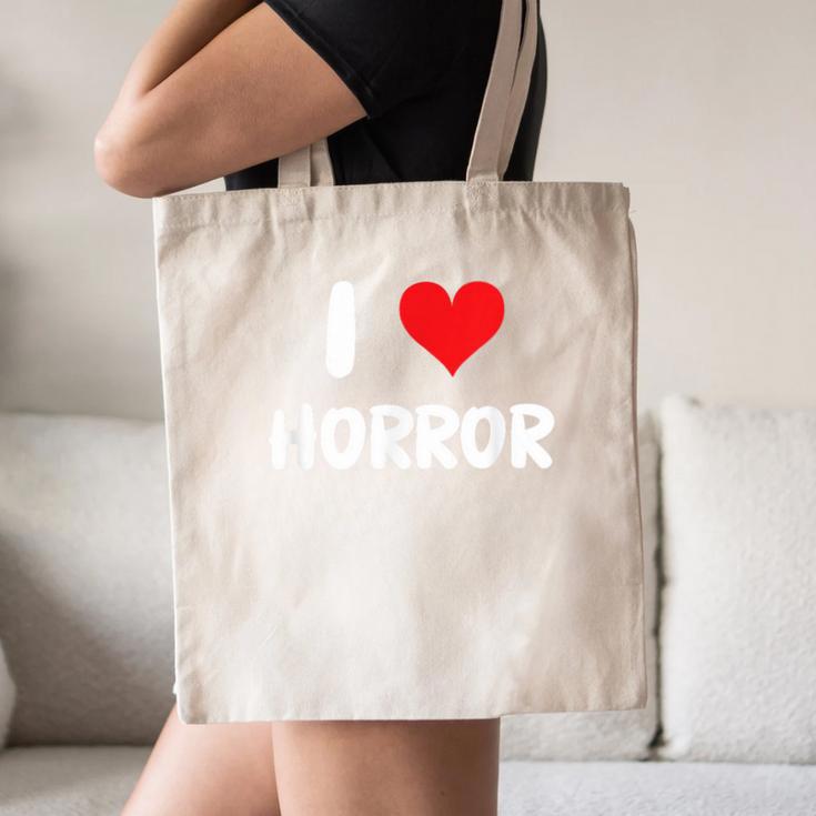 I Love Horror Heart Movies TV Show Books Writing Read Canvas Tote Bag I Love Horror Heart Movies TV Show Books Writing Read Canvas Tote Bag
