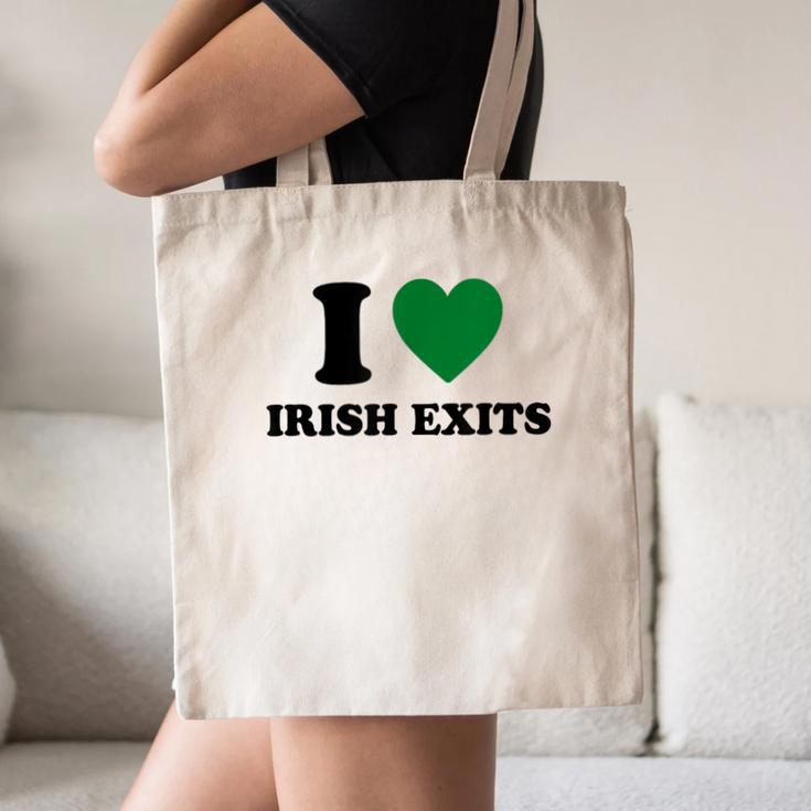 I Love Irish Exits St Patrick's Day Introvert Party Canvas Tote Bag