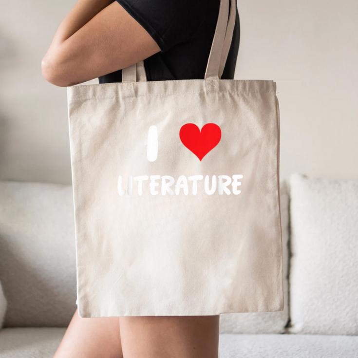 I Love Literature Heart Books Writing Reading Read Write Canvas Tote Bag