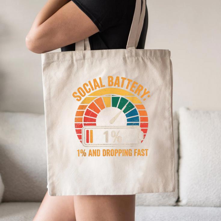 Low Social Battery Introvert Energy Canvas Tote Bag Low Social Battery Introvert Energy Canvas Tote Bag
