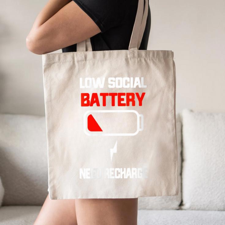 Low Social Battery Need Recharge Introvert Self-Care Canvas Tote Bag Low Social Battery Need Recharge Introvert Self-Care Canvas Tote Bag