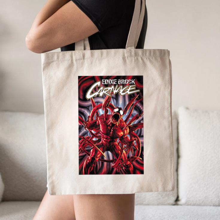 Marvel Spider-Man Eddie Brock Carnage Comic Book Cover Canvas Tote Bag