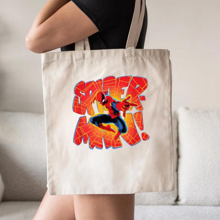 Marvel Spider-Man Peter Parker Comic Book Letter Logo Canvas Tote Bag