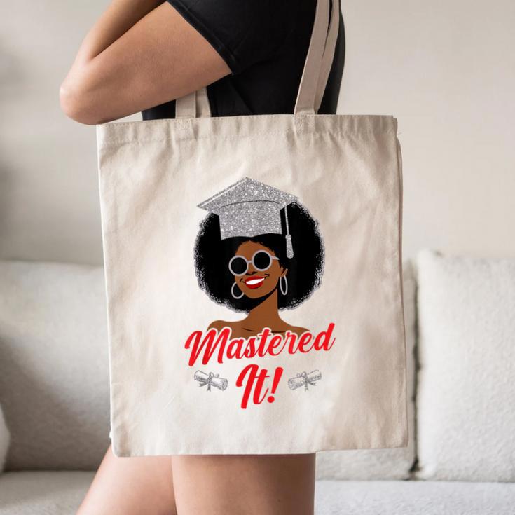 Master Degree Graduation Gifts Black Girl Canvas Tote Bag
