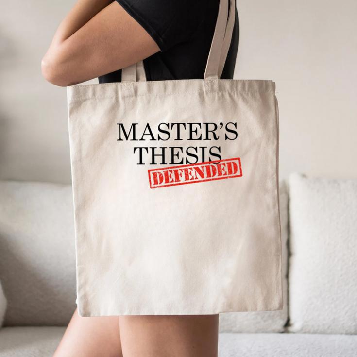 Master's Thesis Defense Tshirt Masters Graduation Shirt Canvas Tote Bag