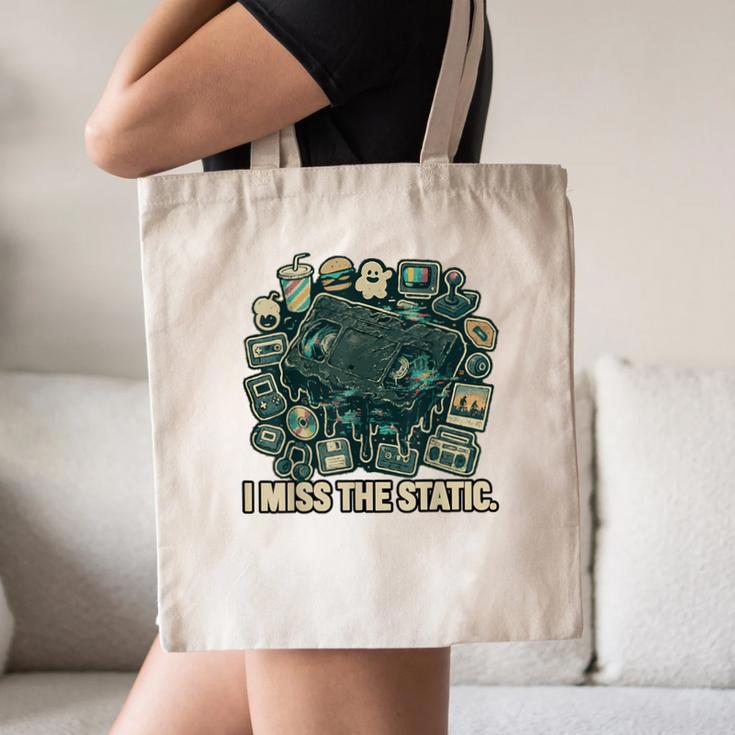 I Miss The Static Retro VHS Nostalgia Art Canvas Tote Bag