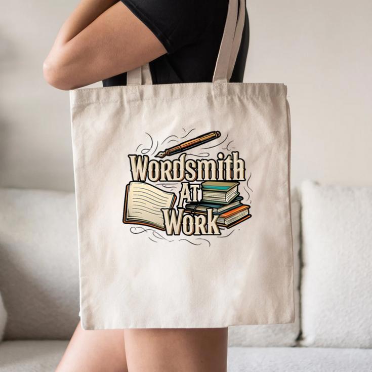 Wordsmith At Work Vintage Writer & Author Pen Book Lover Canvas Tote Bag Wordsmith At Work Vintage Writer & Author Pen Book Lover Canvas Tote Bag