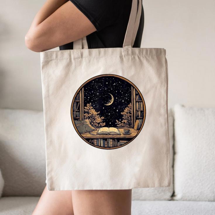 Moon Book Bookshelf Library Coffee Cup Star Stars Pattern Canvas Tote Bag Moon Book Bookshelf Library Coffee Cup Star Stars Pattern Canvas Tote Bag