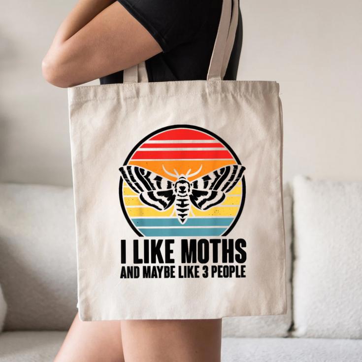 I Like Moths And Maybe 3 People Insect Moth Lovers Introvert Canvas Tote Bag