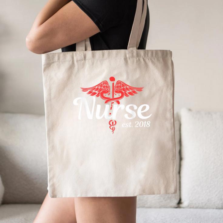 New Nurse 2018 Nurse Nursing School Graduation Shirt Canvas Tote Bag