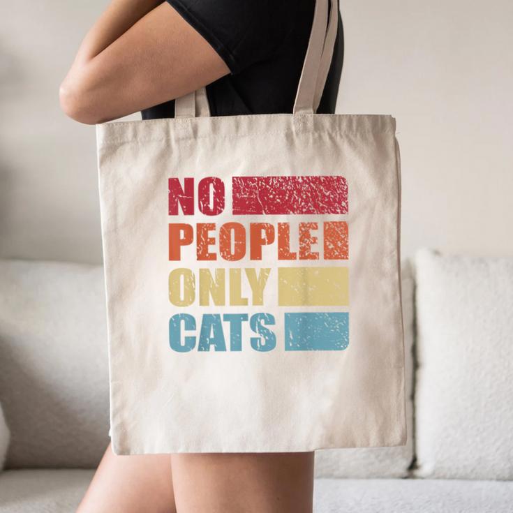 No People Only Cats Introvert Canvas Tote Bag