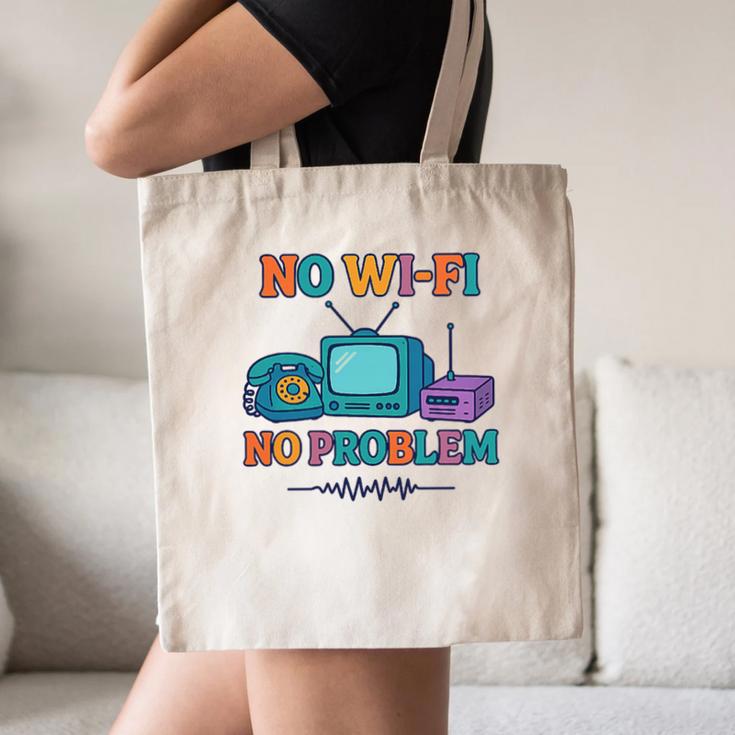No Wi-Fi No Problem – Retro Dial Up Tech Nostalgia Premium Tri-Blend Canvas Tote Bag