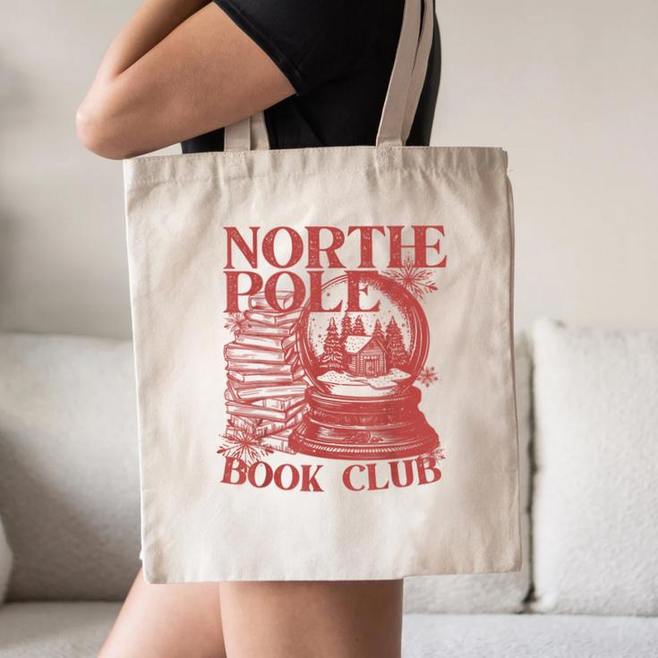 North Pole Book Club Christmas Canvas Tote Bag North Pole Book Club Christmas Canvas Tote Bag