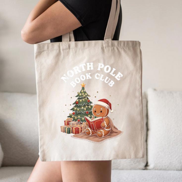 North Pole Book Club Gingerbread Christmas Reading Canvas Tote Bag North Pole Book Club Gingerbread Christmas Reading Canvas Tote Bag