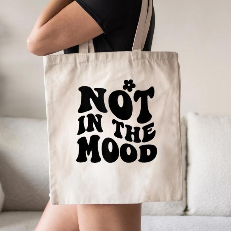 Not In The Mood Anti Social Introvert Sarcastic Retro Canvas Tote Bag