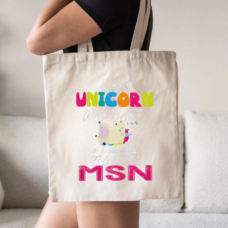 Nurse MSN Graduation Unicorn T-Shirt Nursing School Canvas Tote Bag