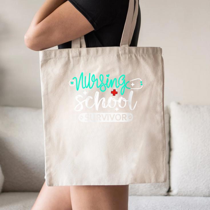 Nursing School Survivor RN Grad Nurse Graduation Student Canvas Tote Bag