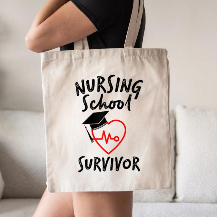 Nursing School Survivor Women Graduation RN Gift Shirt Canvas Tote Bag