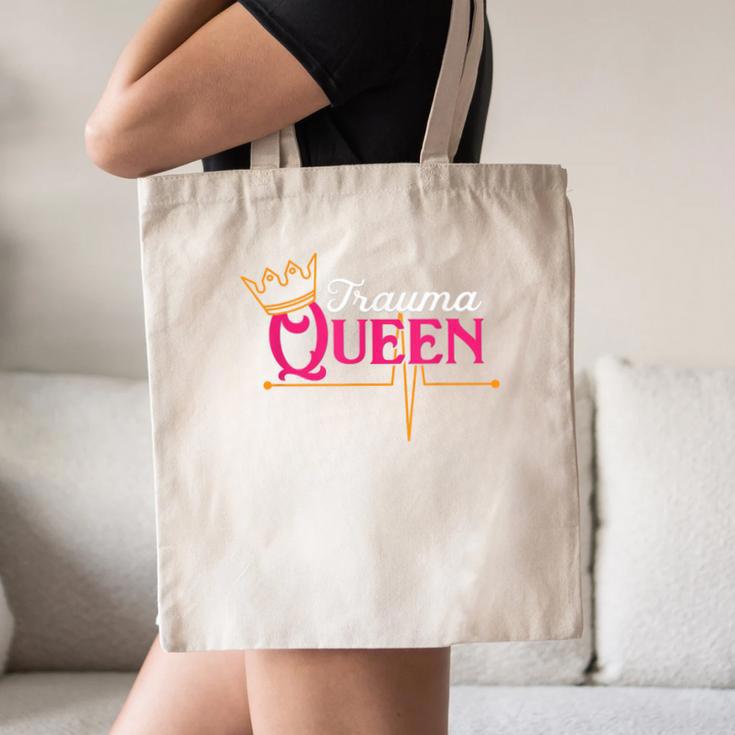 Nursing Shirt Graduation Nurse School Trauma Queen Shirt Canvas Tote Bag