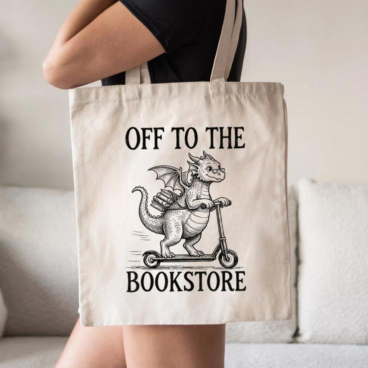 Off To The Bookstore Reading Bookworm Canvas Tote Bag