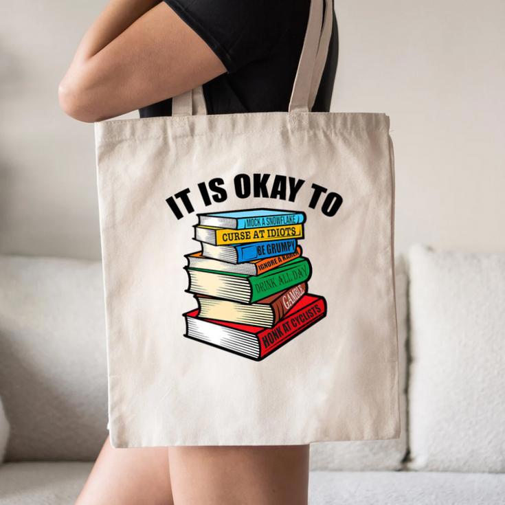 It Is Okay To Be a Grumpy Old Man Book Lover Premium Canvas Tote Bag