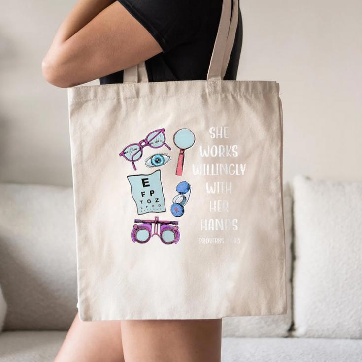 OptometryOphthalmology Eye Doctor Tee Optician Graduation Canvas Tote Bag