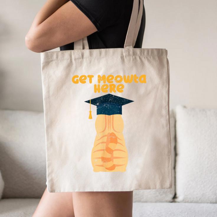 Orange Tabby Cat Graduation Distressed Shirt For Grads For Men Women Girls Kids Canvas Tote Bag
