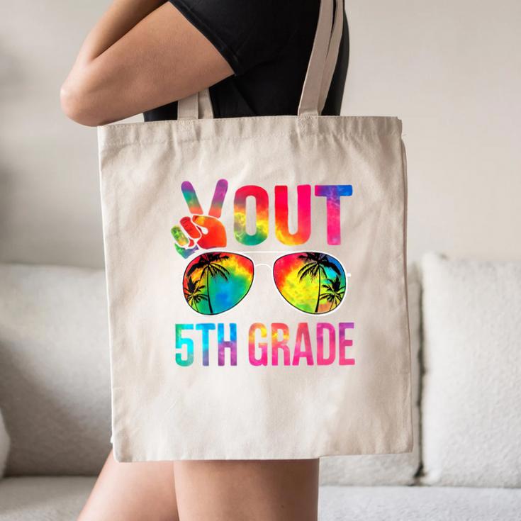 Peace Out 5th Grade Tie Dye Graduation Last Day Of School Canvas Tote Bag