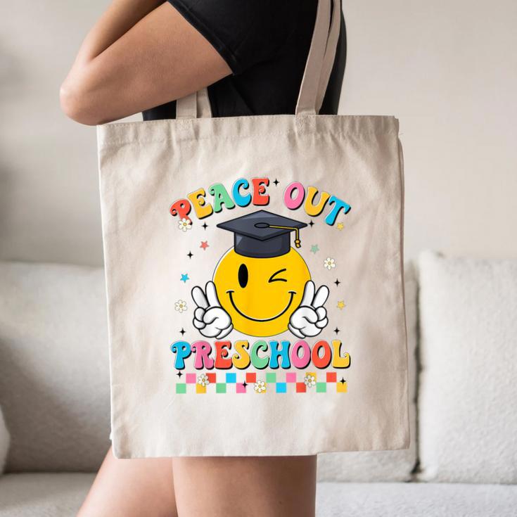 Peace Out Preschool Graduation Last Day Teachers Boys Girls Canvas Tote Bag