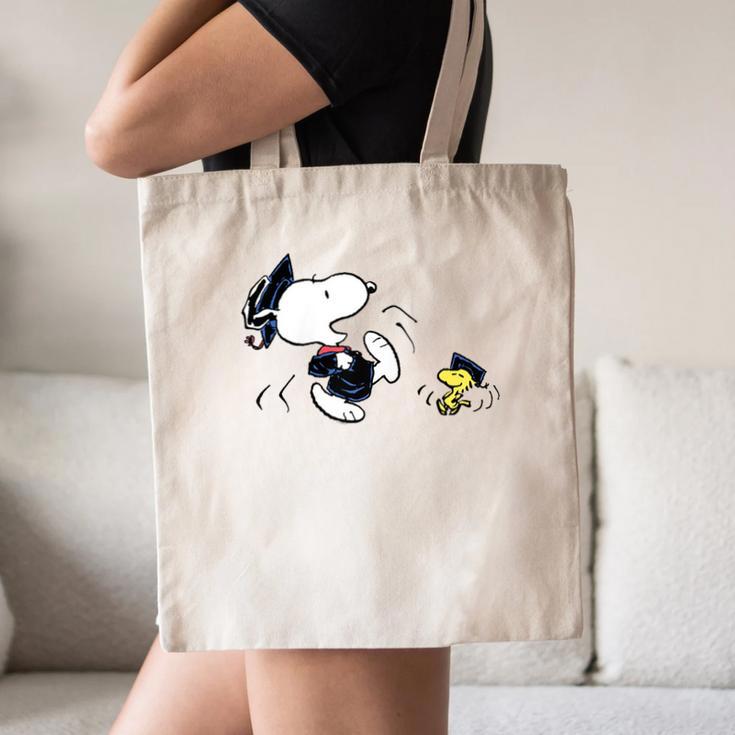 Peanuts Graduation Squad Snoopy Woodstock Raglan Baseball Tee Canvas Tote Bag