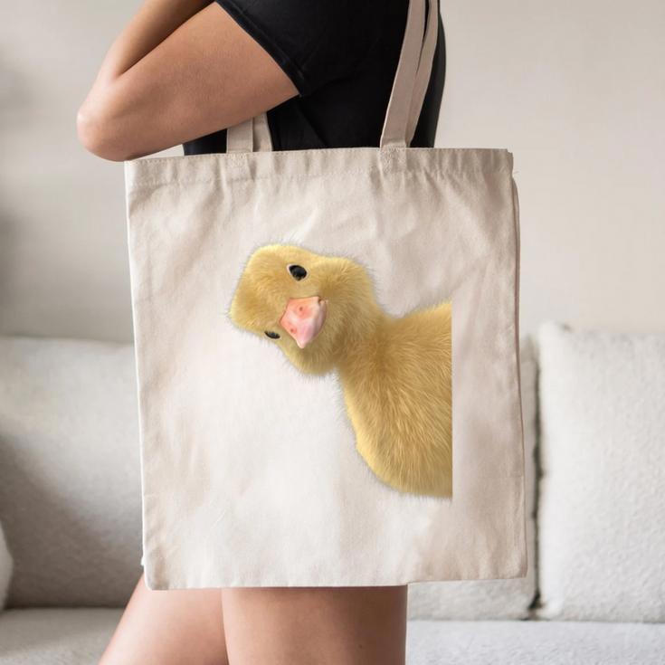 Peking Duck Peeking Chef Graduation Farm Duck Lover Canvas Tote Bag