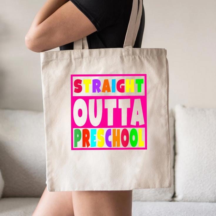 Pink STRAIGHT OUTTA Preschool PRE-K Graduation Canvas Tote Bag