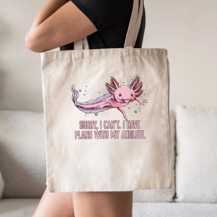 I Have Plans With My Axolotl Salamander Introvert Canvas Tote Bag I Have Plans With My Axolotl Salamander Introvert Canvas Tote Bag