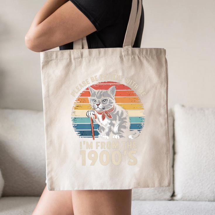 Please Be Patient With Me I'm From The 1900s Cat Premium Canvas Tote Bag Please Be Patient With Me I'm From The 1900s Cat Premium Canvas Tote Bag
