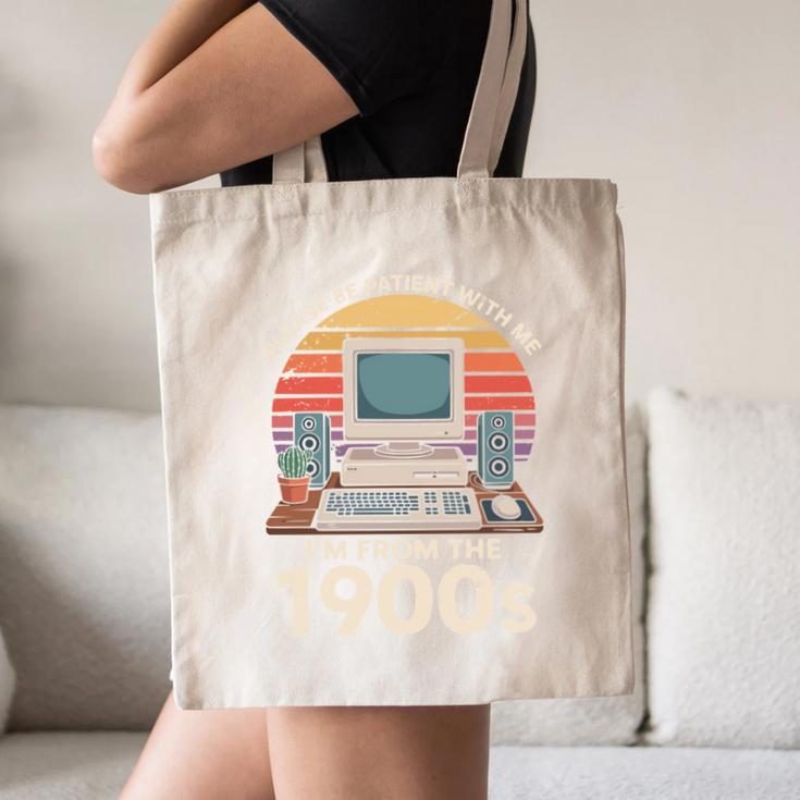 Please Be Patient I'm From The 1900s Retro Computer Geek PC Canvas Tote Bag