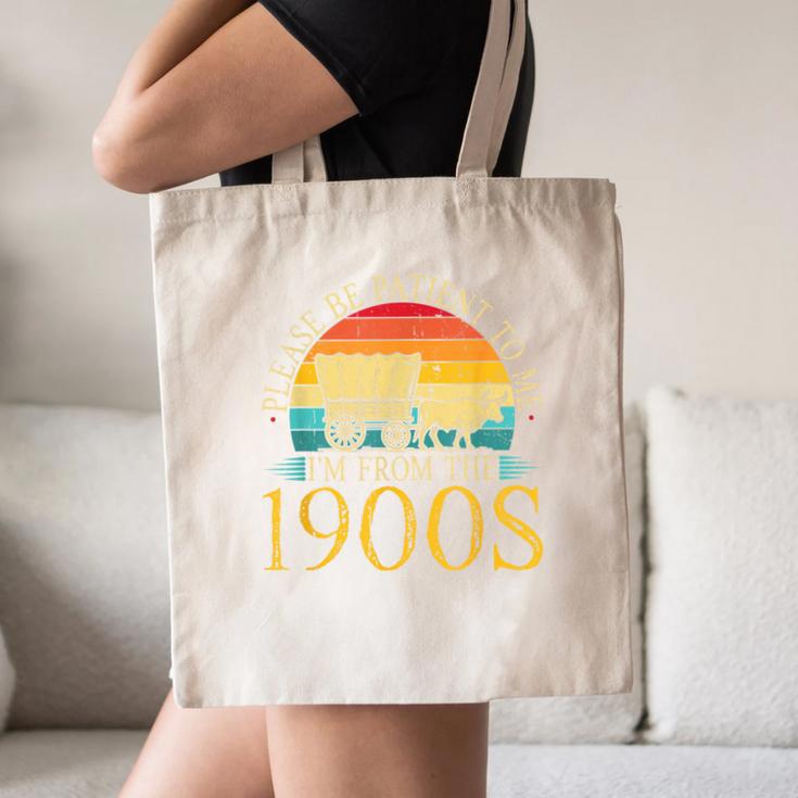 Please Be Patient To Me I'm From The 1900s Retro Vintage Canvas Tote Bag Please Be Patient To Me I'm From The 1900s Retro Vintage Canvas Tote Bag