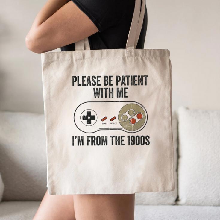 Please Be Patient With Me I'm From The 1900s Vintage Gamer Canvas Tote Bag