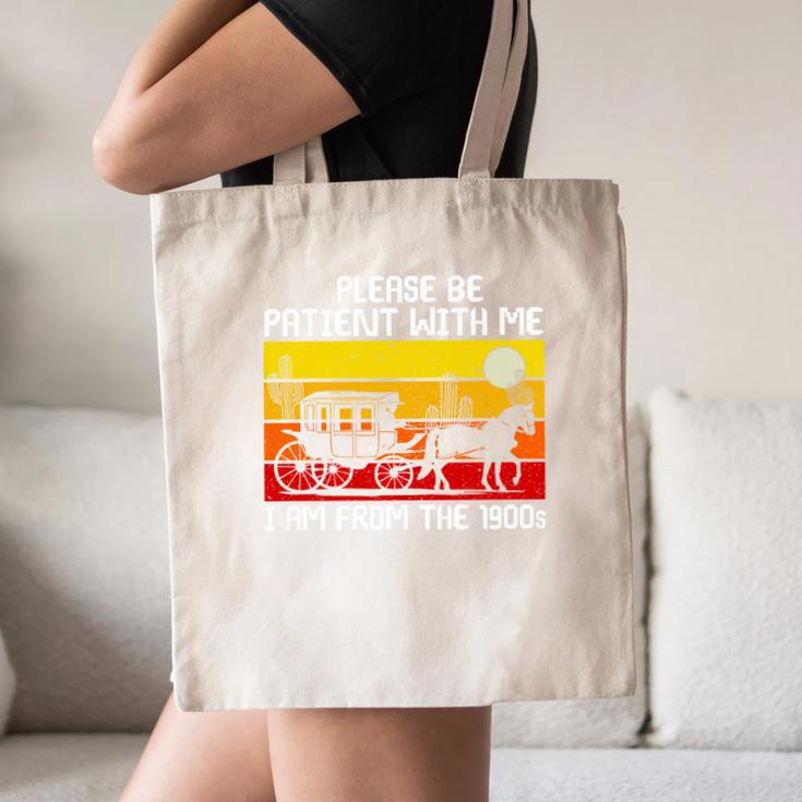 Please Be Patient With Me I'm From The 1900s Vintage Sun Set Premium Canvas Tote Bag Please Be Patient With Me I'm From The 1900s Vintage Sun Set Premium Canvas Tote Bag
