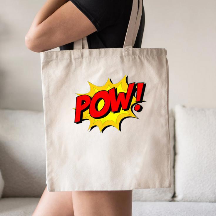 POW -Adults Kids Comic Book Cartoon Pop Art Novelty Sarcastic Canvas Tote Bag
